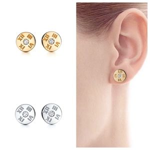 Roman numeral Atlas Crystal Stud Earrings